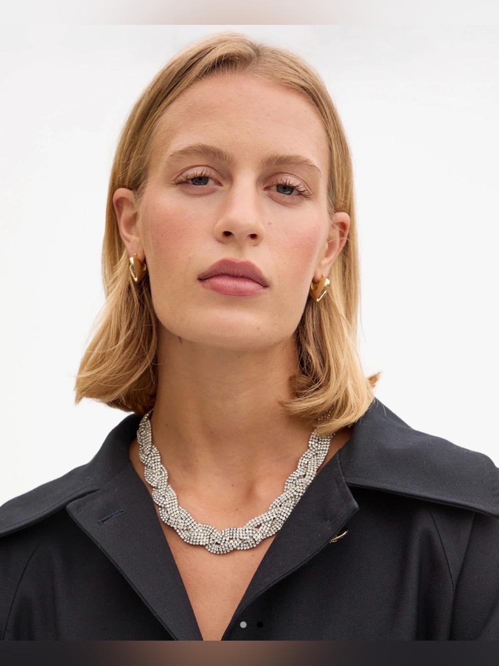 Clare V Fete Collar - Braided Pave Necklace with Gold Clasp - Picture 3 of 4